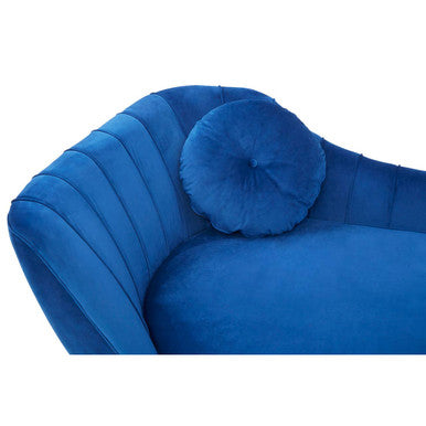 Midnight Blue Velvet Left Arm Chaise Longue | Felizia