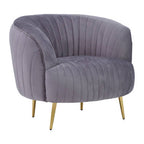 Grey Velvet Chair with Gold Legs | Florina