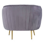 Grey Velvet Chair with Gold Legs | Florina
