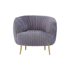 Grey Velvet Chair with Gold Legs | Florina