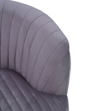Grey Velvet Chair with Gold Legs | Florina