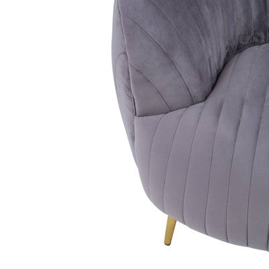 Grey Velvet Chair with Gold Legs | Florina