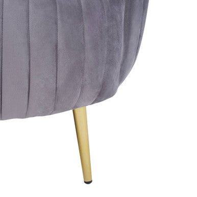 Grey Velvet Chair with Gold Legs | Florina