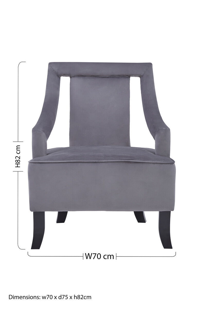 Grey Velvet Chair | Faye