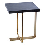 Grey Veined Effect Oak Veneer Top Round Side Table with Metallic Stainless Steel Wireframe Base | Lena