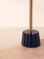 Round Gold Iron Side Table with Black Fluted Base | Corra