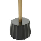 Round Gold Iron Side Table with Black Fluted Base | Corra