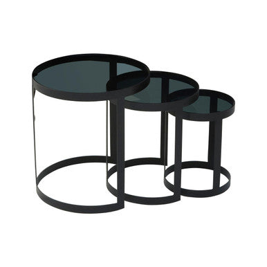 Corra Set Of Three Black Nesting Tables