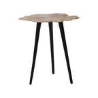 Gold Finish Small Aluminium Side Table with Black Metallic Finish Angular Legs | Prato