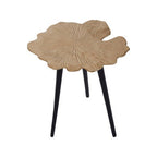 Gold Finish Small Aluminium Side Table with Black Metallic Finish Angular Legs | Prato