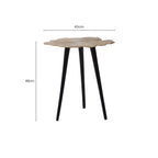 Gold Finish Small Aluminium Side Table with Black Metallic Finish Angular Legs | Prato