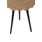 Gold Finish Small Aluminium Side Table with Black Metallic Finish Angular Legs | Prato