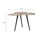 Gold Finish Top Large Aluminium Side Table with Black Metallic Finish Angular Legs | Prato