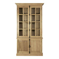 Oak Wood Tall Cabinet in Washed Grey Finish | Lyon