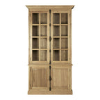 Oak Wood Tall Cabinet in Washed Grey Finish | Lyon