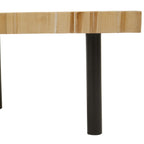 Natural Mosaic Teak Wood Coffee Table with Black Iron Base | Malang