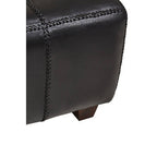 Black Leather Bench with Teak Wood Legs | Inca