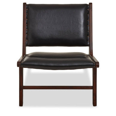 Genuine Black Leather Lounge Chair | Inca