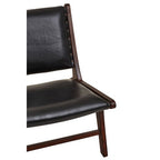 Genuine Black Leather Lounge Chair | Inca