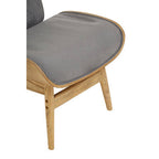 Dark Grey Velvet Chair with Winged Back | Vinsi
