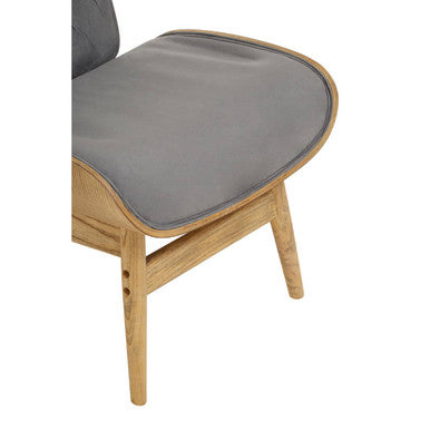 Dark Grey Velvet Chair with Winged Back | Vinsi