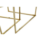 Gold Geometric Stainless Steel Set of 2 Side Table with Mirrored Glass Top | Herber