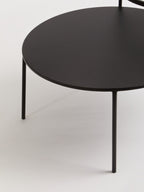 Clear Glass Top and Black Metal Lower Top Coffee Table with Black Iron Frame | Trento
