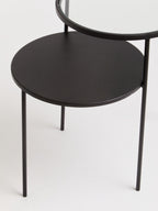 Clear Glass Top and Black Metal Lower Top End Table with Black Iron Frame | Trento