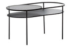 Two Tier Tempered Glass Top Table in Black Finish | Trento