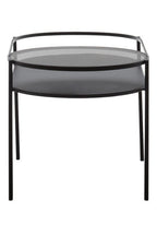 Two Tier Tempered Glass Top Table in Black Finish | Trento