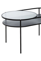 Two Tier Tempered Glass Top Table in Black Finish | Trento