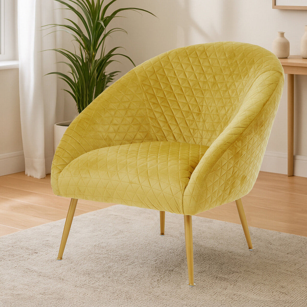 Gold Velvet Occasional Chair | Tania