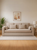 3 Seater Grey Fabric Sofa | Menton