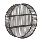 Large Black Rattan Wall Shelf | Batu