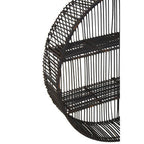 Large Black Rattan Wall Shelf | Batu