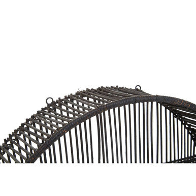 Large Black Rattan Wall Shelf | Batu