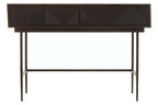 Silver and Black Carved Wooden Effect Console Table with 2 Storage Drawer | Jakara