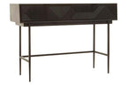 Silver and Black Carved Wooden Effect Console Table with 2 Storage Drawer | Jakara