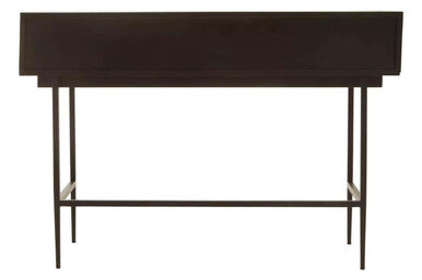 Silver and Black Carved Wooden Effect Console Table with 2 Storage Drawer | Jakara