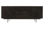 Black Finish Sideboard with 4 Doors and 3 Drawers | Jakara