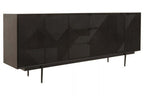 Black Finish Sideboard with 4 Doors and 3 Drawers | Jakara