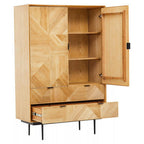 Natural Finish Cabinet with Drawers | Jakara
