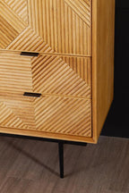 Natural Finish Cabinet with Drawers | Jakara