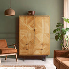 Natural Finish Cabinet with Drawers | Jakara