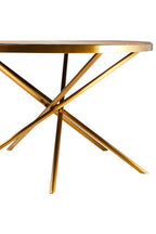 Gold Aged Fir Wood Rustic Top Dining Table with Stainless Steel Tied Base | Jana