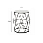Black Angular Iron Frame Side Table with White Marble Top | Shalimar