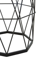 Black Angular Iron Frame Side Table with White Marble Top | Shalimar