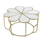 Rabia Petal Coffee Table With Mirrored Top