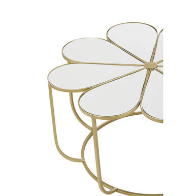 Rabia Petal Coffee Table With Mirrored Top