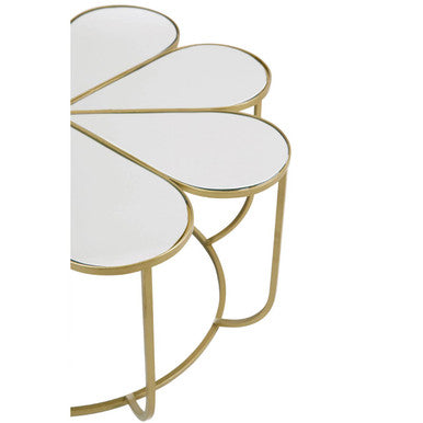 Rabia Petal Coffee Table With Mirrored Top